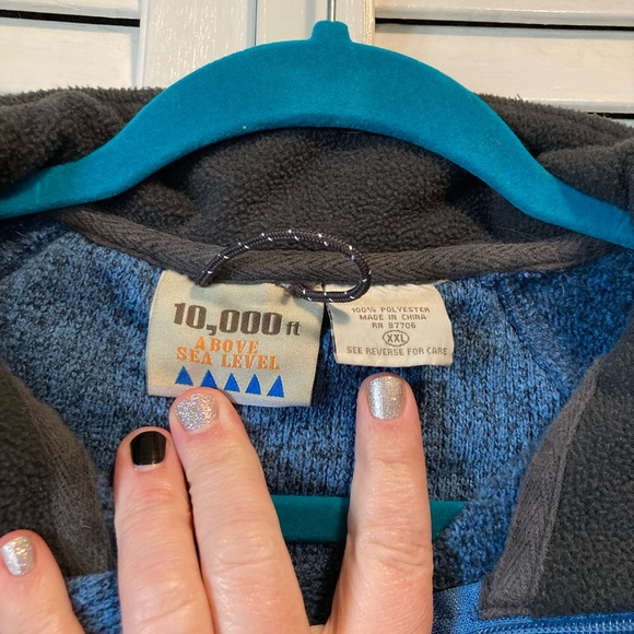 10,000 ft Above Sea Level fleece pullover sweater sweatshirt blue XXL - Picture 3 of 3